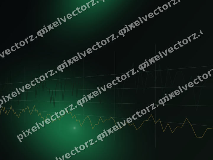 Glowing neon chart background in green and amber