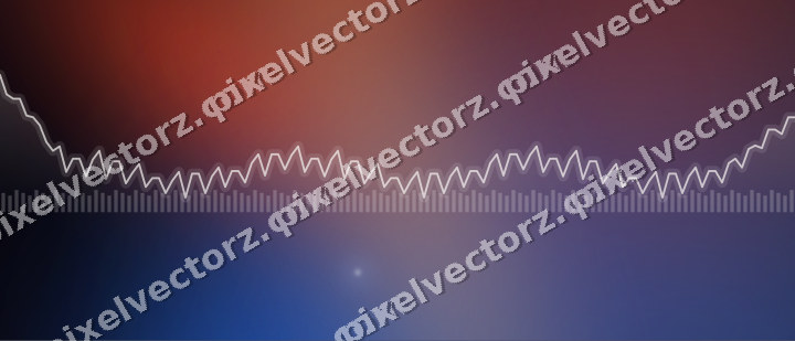 Glowing neon chart background in blue and red