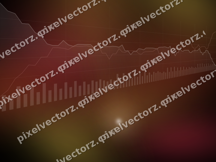 Glowing neon chart background in orange and amber