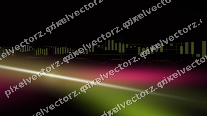 Glowing neon chart background in lime and pink