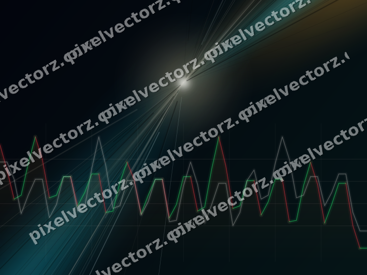Glowing neon chart background in amber and teal