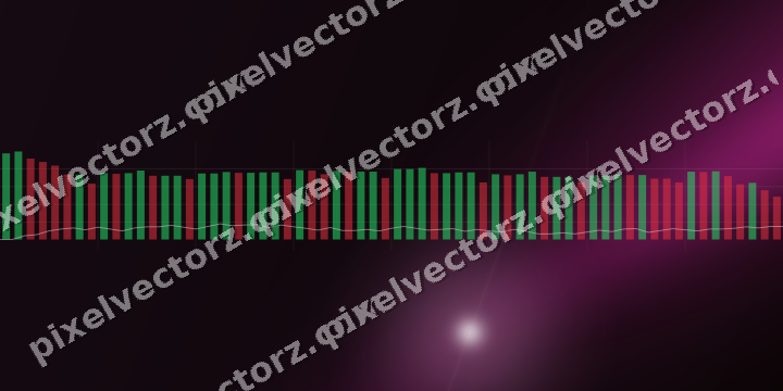 Glowing neon chart background in magenta and lime
