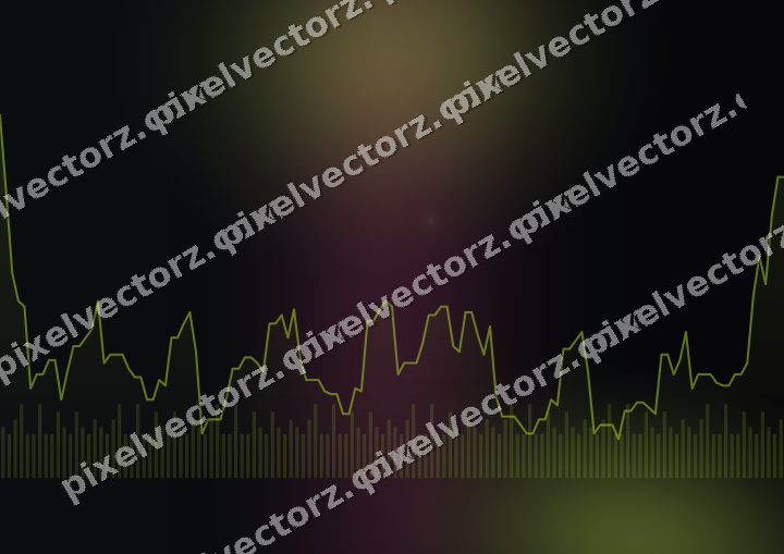 Glowing neon chart background in lime and amber