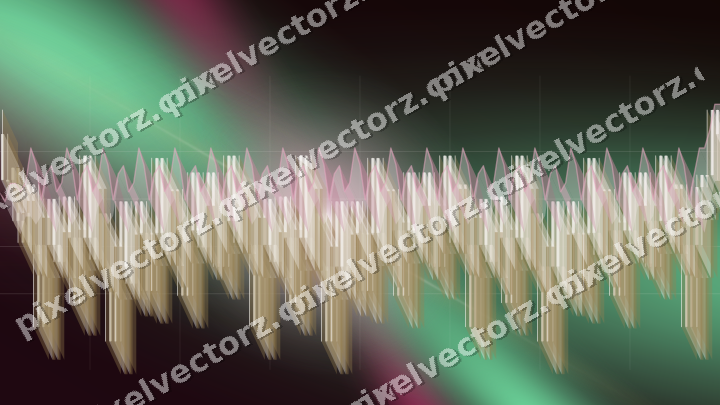 Glowing neon chart background in pink and green