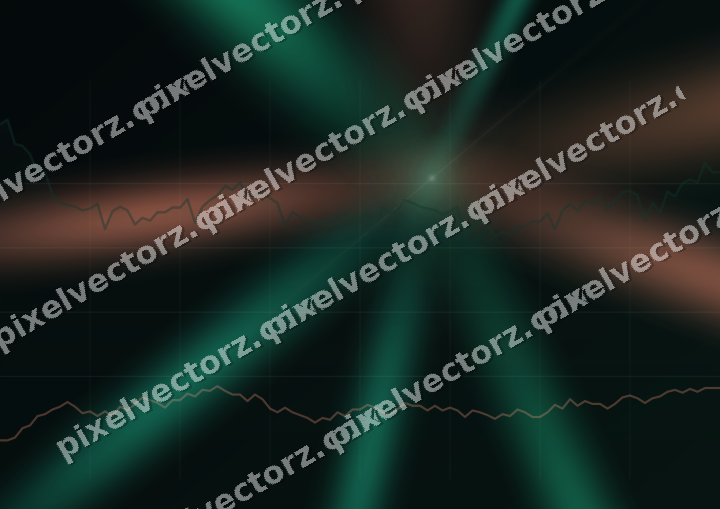 Glowing neon chart background in green and orange