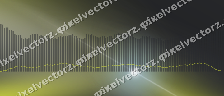 Glowing neon chart background in yellow and grey