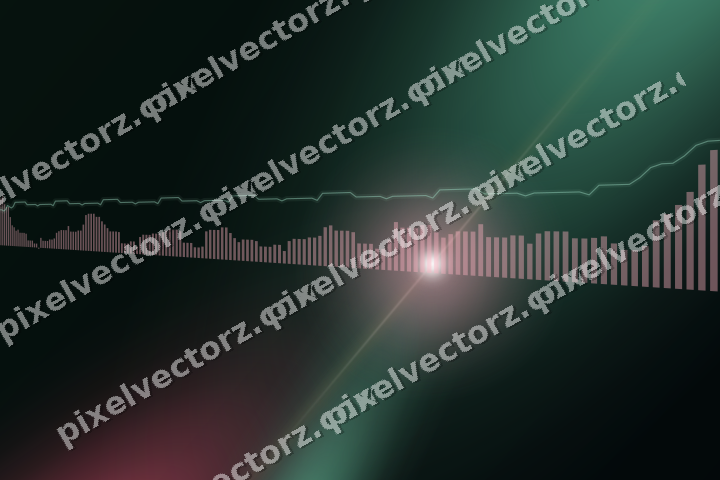 Glowing neon chart background in pink and amber