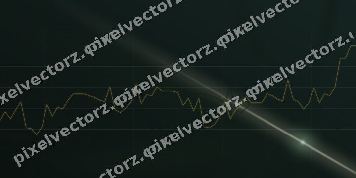 Glowing neon chart background in dark green and amber