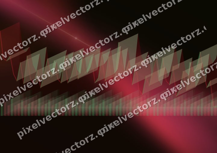 Glowing neon chart background in red and orange