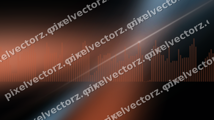Glowing neon chart background in orange and cyan