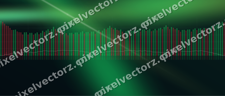 Glowing neon chart background in green and lime