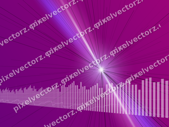 Glowing neon chart background in purple and blue