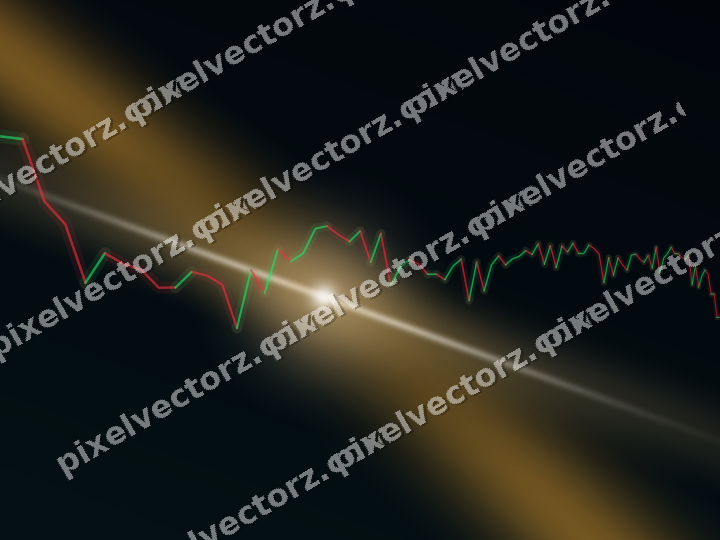 Glowing neon chart background in amber and teal