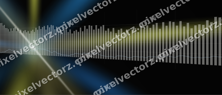 Glowing neon chart background in blue and yellow
