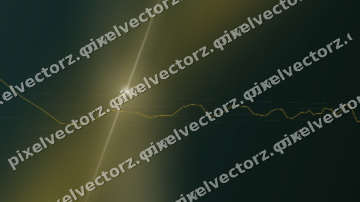 Glowing neon chart background in amber and dark green