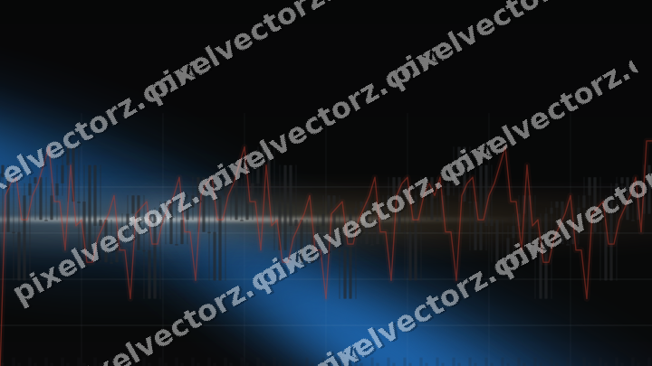 Glowing neon chart background in blue and red
