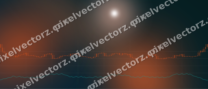 Glowing neon chart background in orange and teal