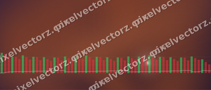 Glowing neon chart background in orange and blue