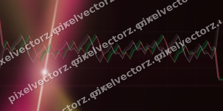 Glowing neon chart background in pink and yellow