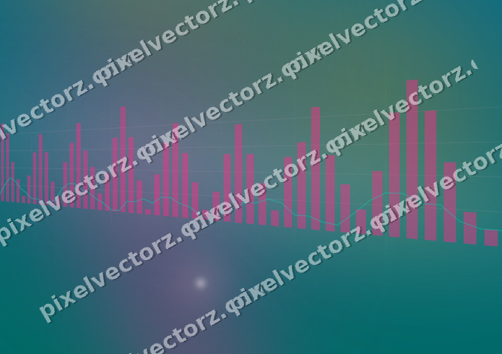 Glowing neon chart background in pink and orange
