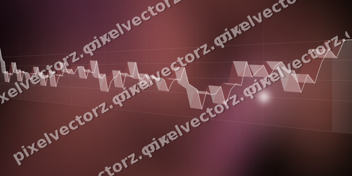 Glowing neon chart background in pink and red