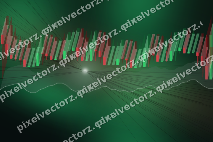 Glowing neon chart background in green and orange