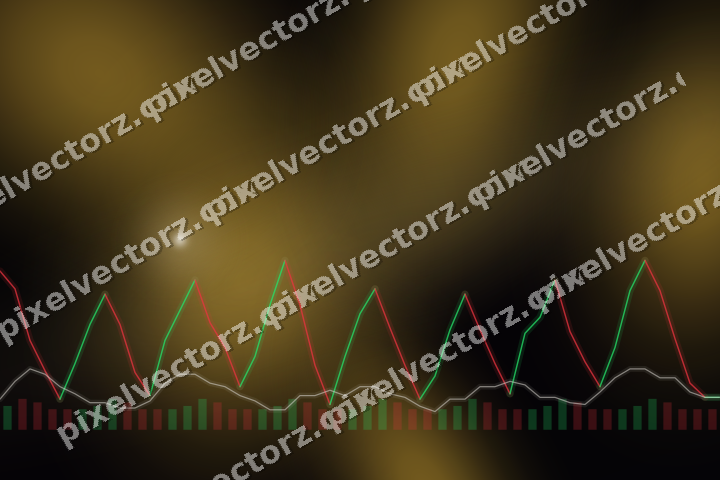 Glowing neon chart background in amber and purple