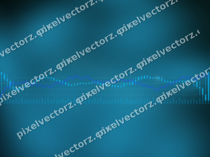 Glowing neon chart background in cyan and teal