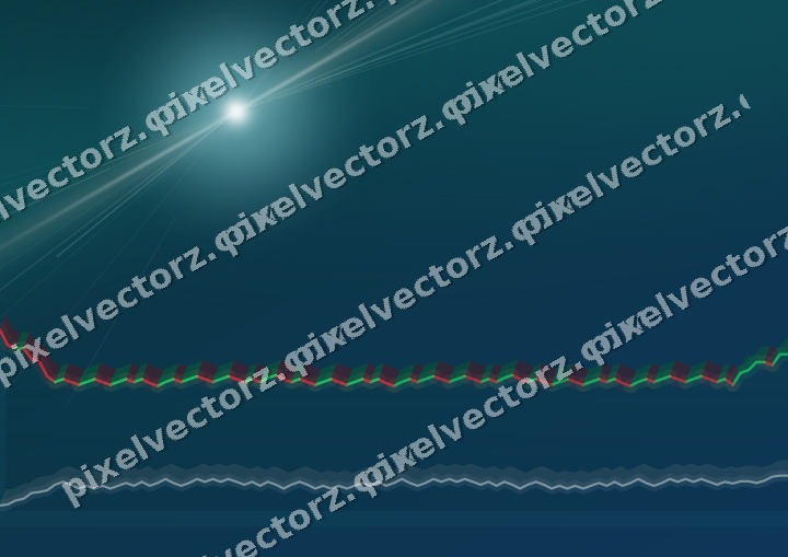 Glowing neon chart background in dark teal and orange
