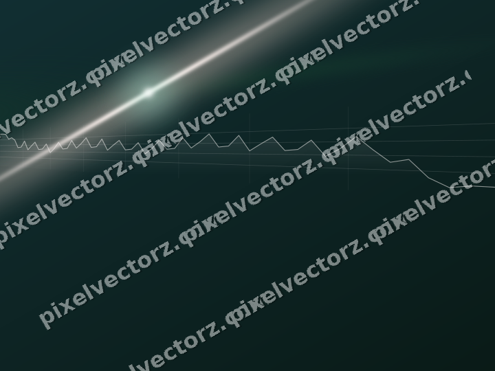 Glowing neon chart background in dark green and orange