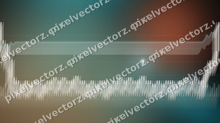 Glowing neon chart background in teal and orange