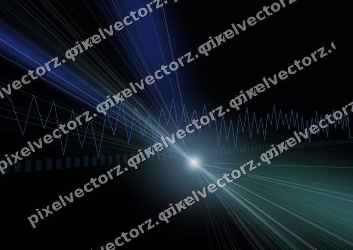 Glowing neon chart background in blue and cyan
