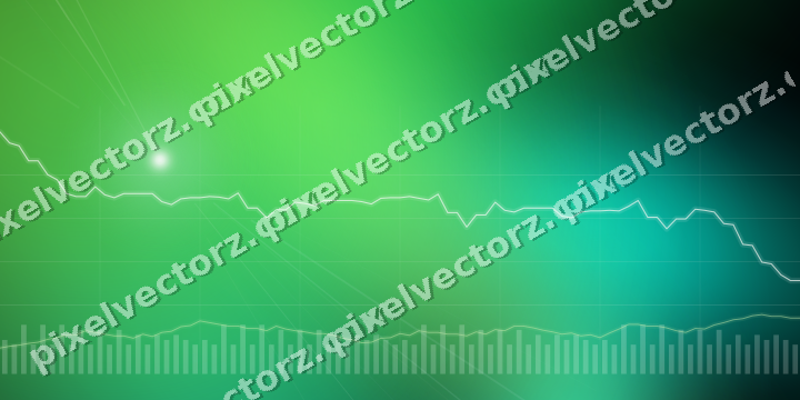 Glowing neon chart background in green and lime