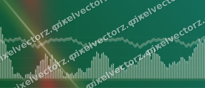Glowing neon chart background in red and orange