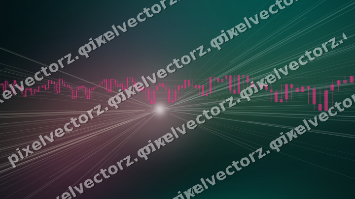 Glowing neon chart background in pink and orange