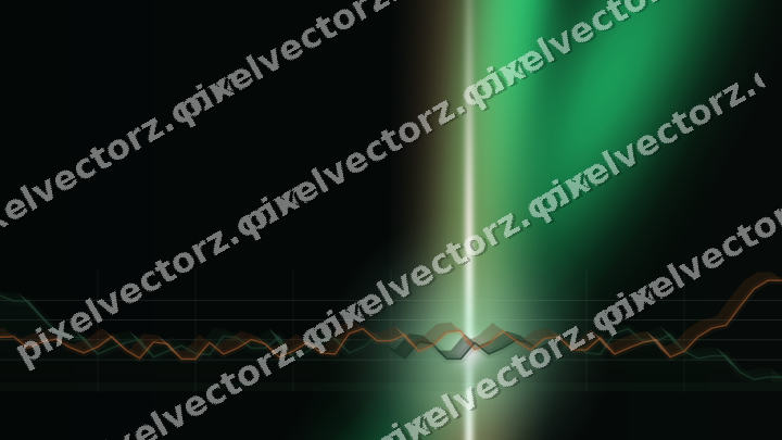 Glowing neon chart background in green and orange