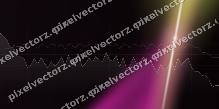 Glowing neon chart background in magenta and lime