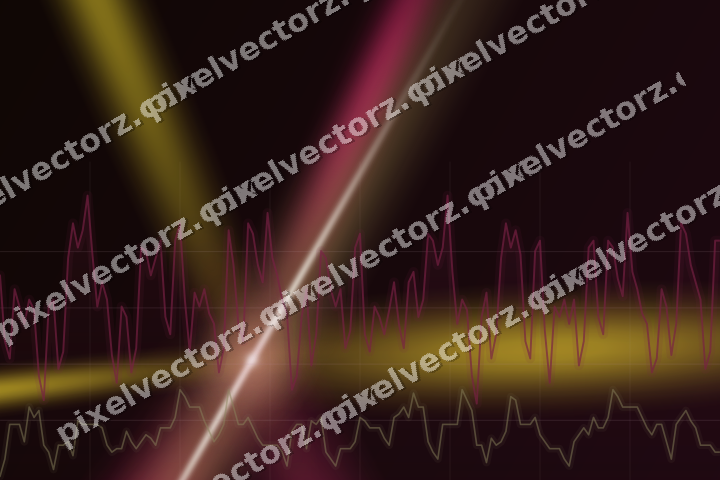 Glowing neon chart background in pink and yellow