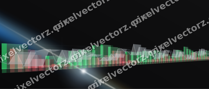 Glowing neon chart background in blue and amber