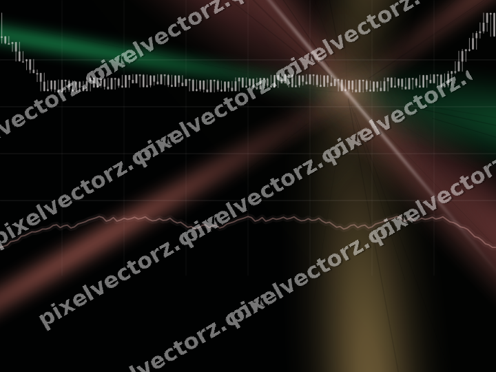 Glowing neon chart background in red and green
