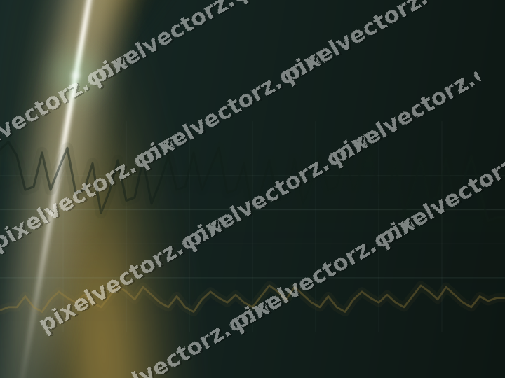 Glowing neon chart background in dark green and amber