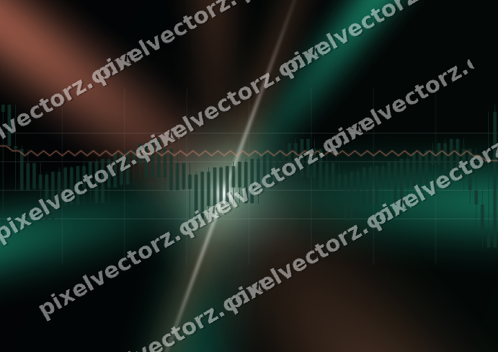 Glowing neon chart background in green and orange