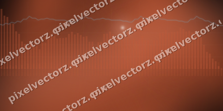 Glowing neon chart background in orange and cyan