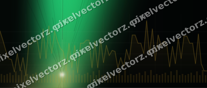 Glowing neon chart background in amber and green