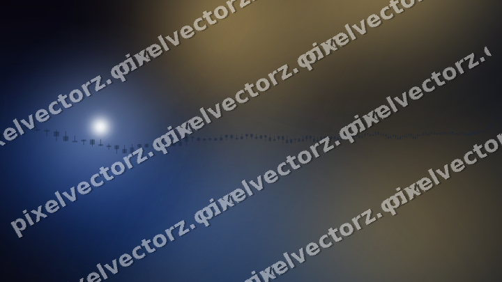 Glowing neon chart background in blue and amber
