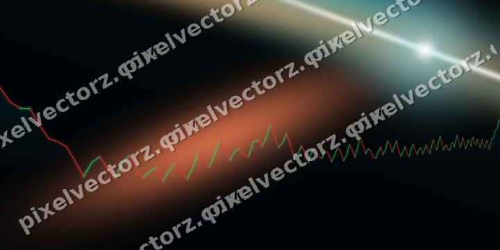 Glowing neon chart background in teal and orange