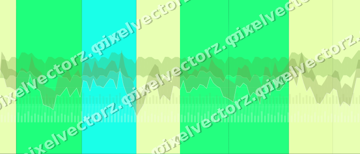 Glowing neon chart background in green and lime
