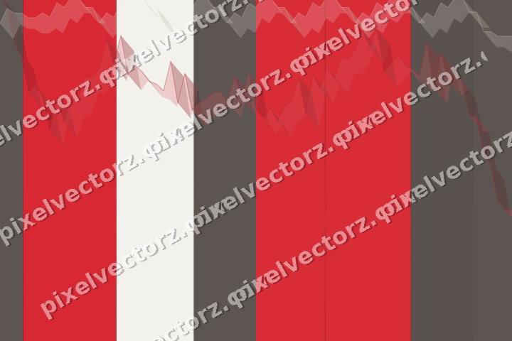Glowing neon chart background in red and amber