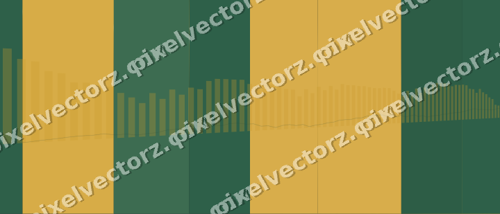 Glowing neon chart background in amber and dark green