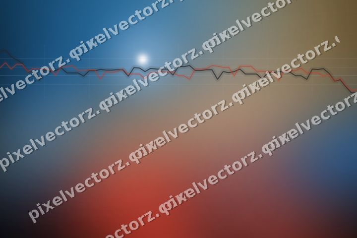 Glowing neon chart background in blue and red